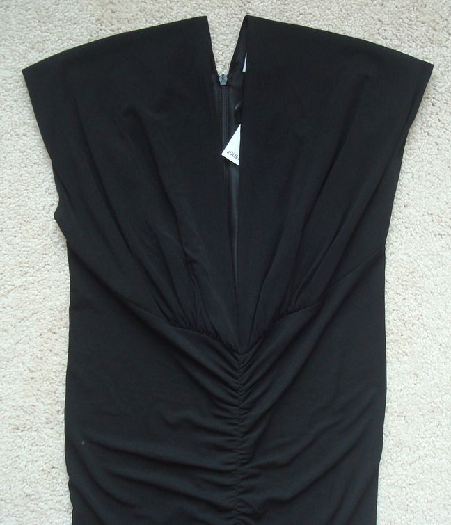1,080 JULIEN MACDONALD Black Draped Crepe Jersey Dress 42 NWT Net A