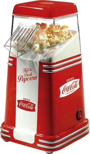 Cola Hot Air Popcorn Popper Machine, Small Retro Home Pop Corn Maker