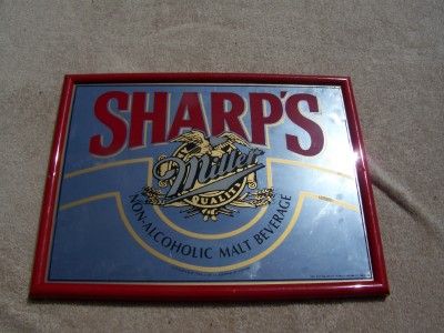 Sharps Miller Non Alcoholic Malt Beverage Mirror Sign