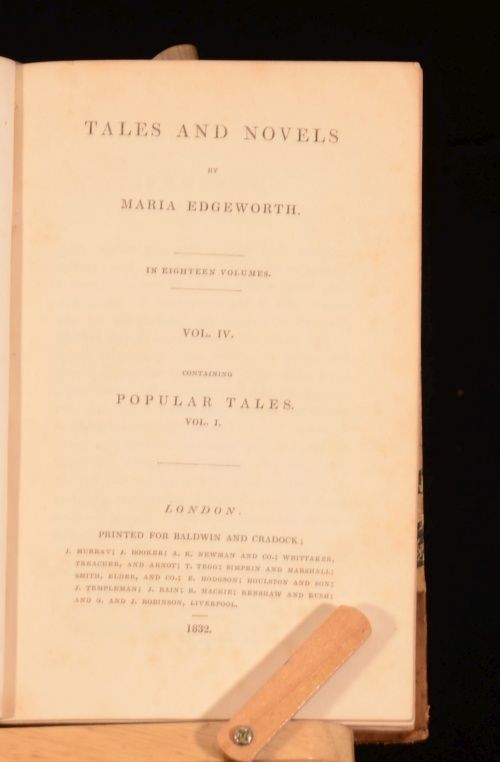 1832 33 7VOL Tales and Novel Maria Edgeworth Popular Tales Fashionable