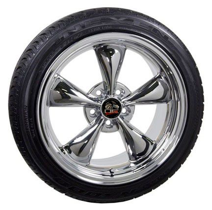 Chrome Bullitt Bullet Style Wheels Tires Rims Fit Mustang® GT