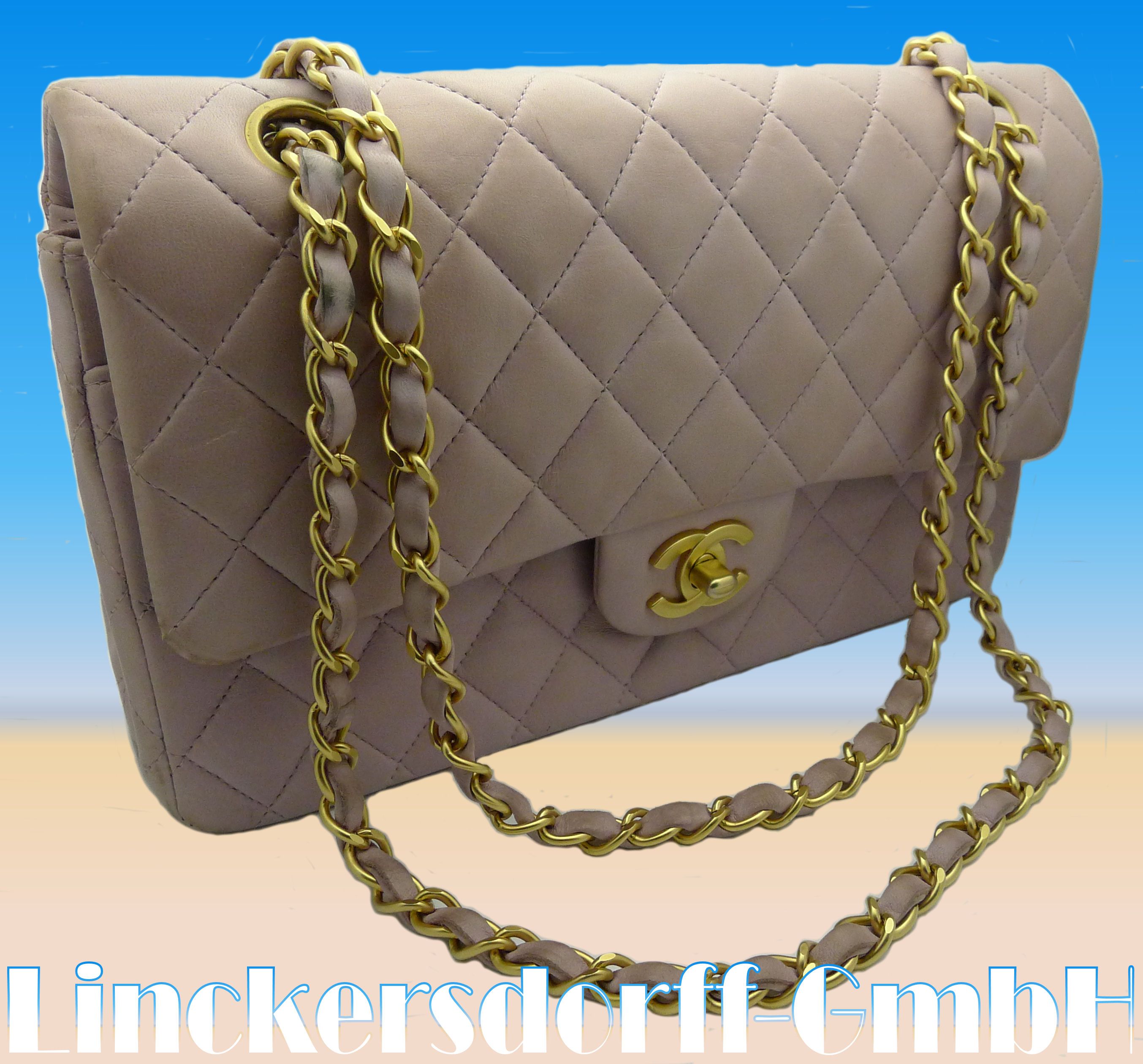 CHANEL TASCHE 2.55 HANDTASCHE FLIEDERFARBEN CHEVREAULEDER SEIDIG MATT