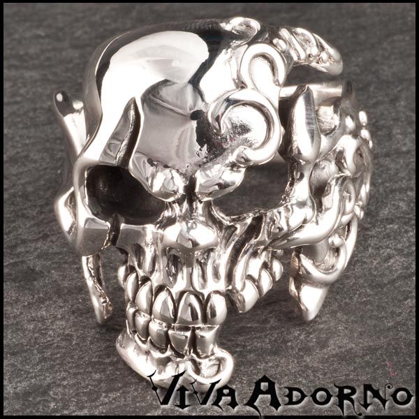 925 Silber Ring Totenkopf Skull Pirat Biker Gothic Rock Daumenring