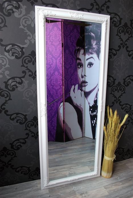 Spiegel Wandspiegel KATHARINA Barock weiß 150 x 60 cm