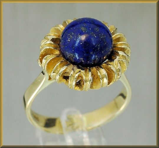 / Lapis   Ring miit Lapis Lazuli aus 585´er Gold Gr. 56