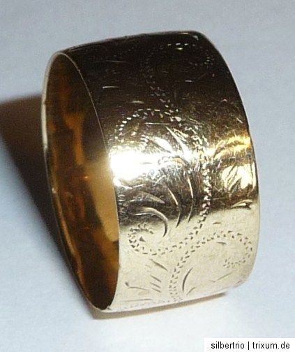 sehr alter interessanter Ring 333 Gold ANTIK 3,8 g breit+flach Gr.53
