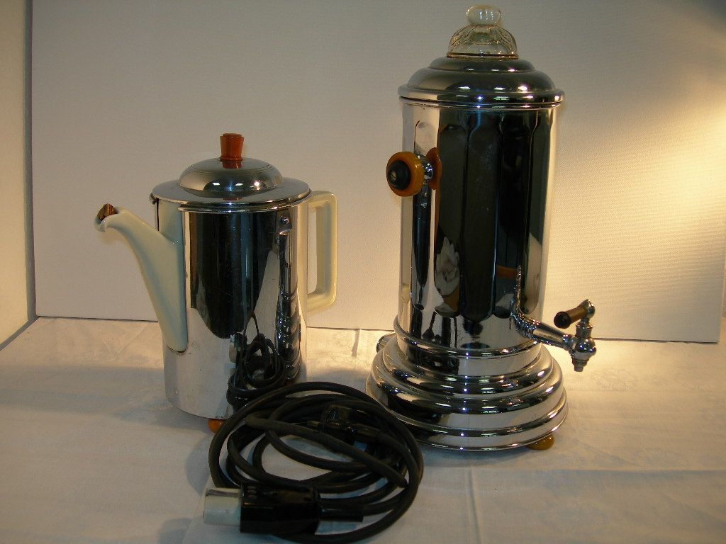 alte Kaffeemaschine Percolator Omega mit Kanne Bauhaus Art Deco