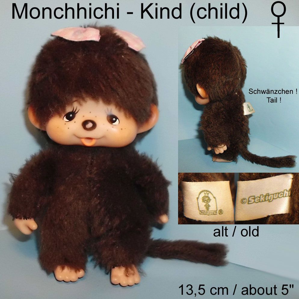Monchhichi Monchichi Sekiguchi Affchen Stoff Figur 14 cm Maedchen Girl